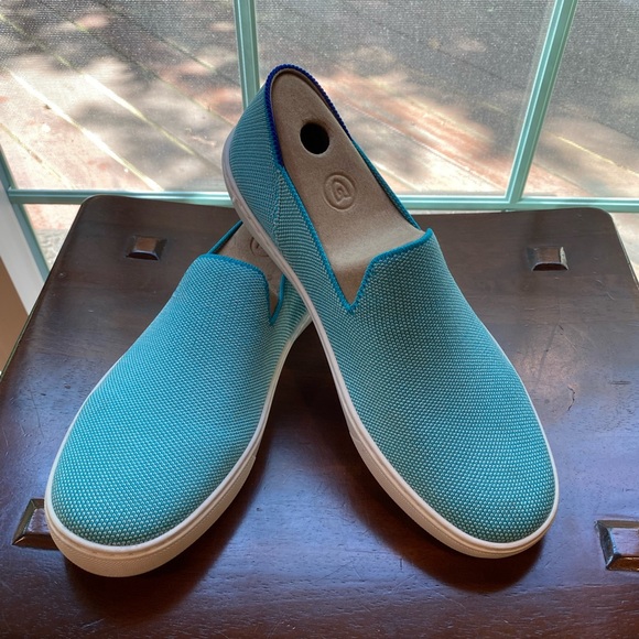 Rothy’s In-Store Exclusive Island Blue Slip On Sneakers - Picture 2 of 11